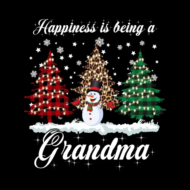 Happiness Is Being A Grandma Merry Christmas Snowman Xmas Trees by Maica