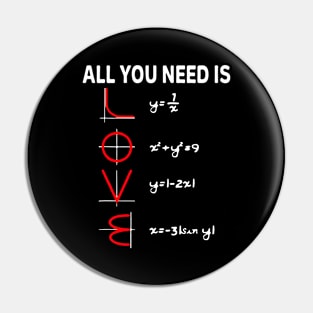 Funny Love Math Teacher Pin