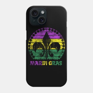 Mardi Gras Fleur De Lis Retro Sunset Phone Case