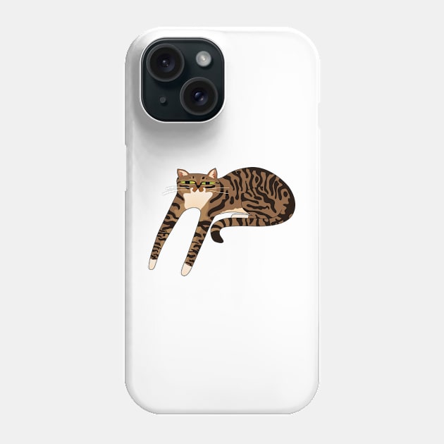 Long Brown Tabby Cat Phone Case by ziafrazier