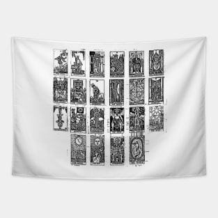 Major Arcana black and white Tapestry