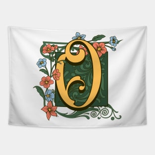 Art Nouveau Letter O, Ornamental Letter O, Art Deco Tapestry