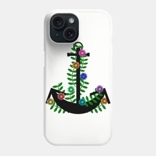 anchor floral with flowers Phone Case