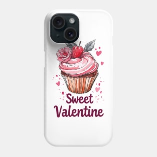 Sweet Valentine Heart Cupcake: Pop Art Pink, Orange, Green Phone Case