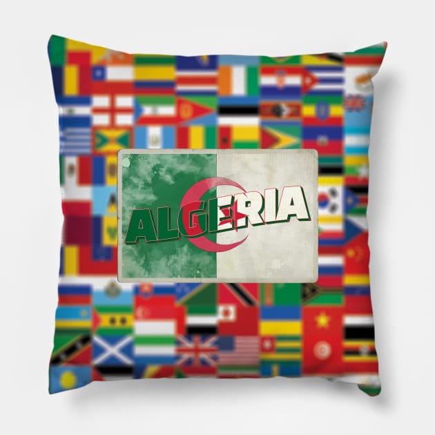 Algeria Vintage style retro souvenir Pillow by DesignerPropo