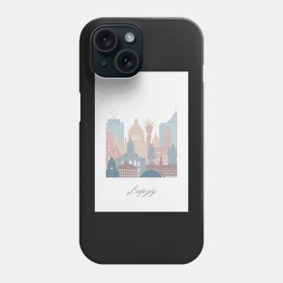 Leipzig, Germany, map skyline - 03 style Phone Case