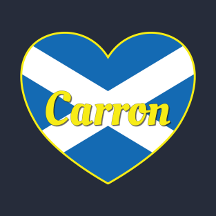 Carron Scotland UK Scotland Flag Heart T-Shirt