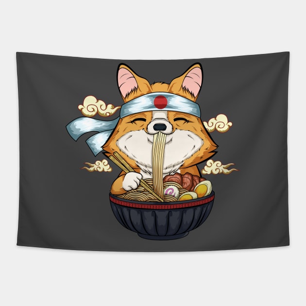 Chinese food  corgi lover noodles lovers Tapestry by the house of parodies