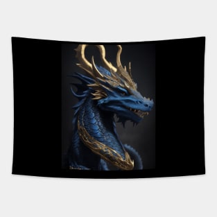 Blue and gold dragon Tapestry