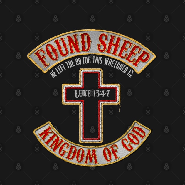 Found Sheep - Kingdom of God - Faux Embroidered Biker Patch by PacPrintwear8