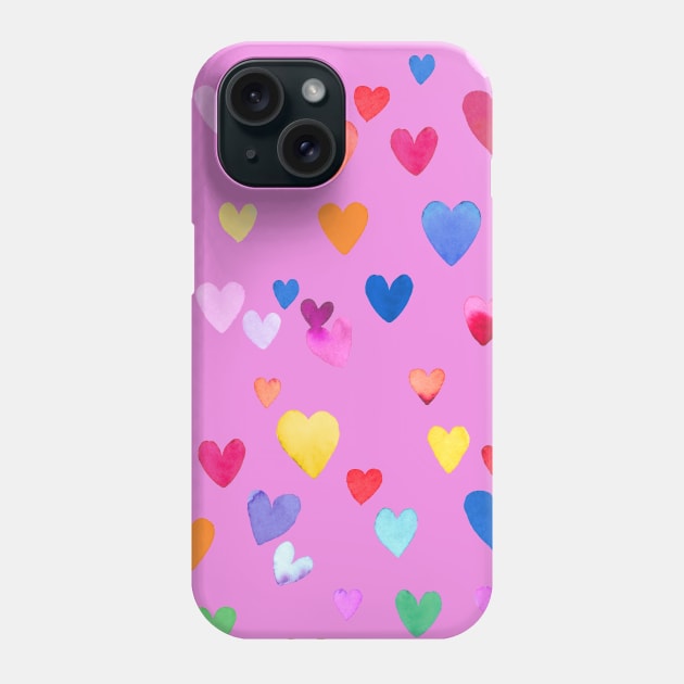 Valentines Multicolored Love Hearts Phone Case by ninoladesign