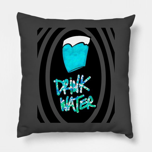 Drink water Pillow by Stephanie Kennedy 