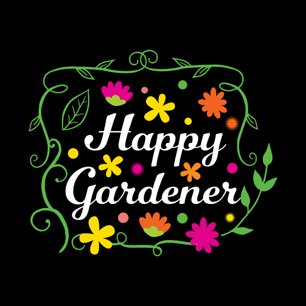 Happy Gardener Floral Decorative Motif by jazzworldquest