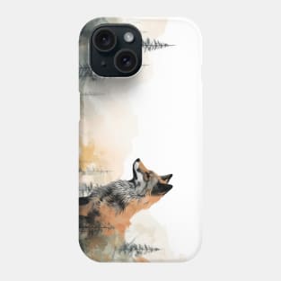 Boreal watercolor fox Phone Case