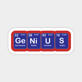 Genius quote  Design with Chemistry Sience  Periodic table Elements  for Science and Chemisty students Magnet