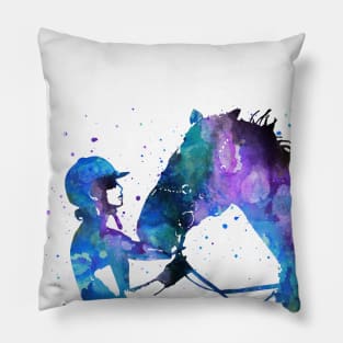 Girl with horse Pillow