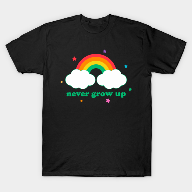 Discover Retro Never Grow Up Funny Vintage Aesthetic Rainbow Streetwear - Never Grow Up - T-Shirt