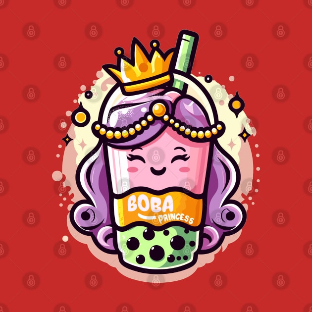 Boba Princess Bubble Tea Cartoon Girl by SubtleSplit