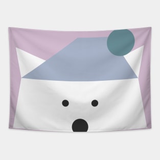 Peek-a-Boo Bear on Lavender with Pale Blue Cap Tapestry