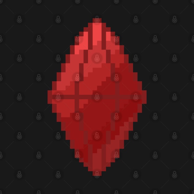The Sims Plumbob Red Pixel Art by Zaerisfade