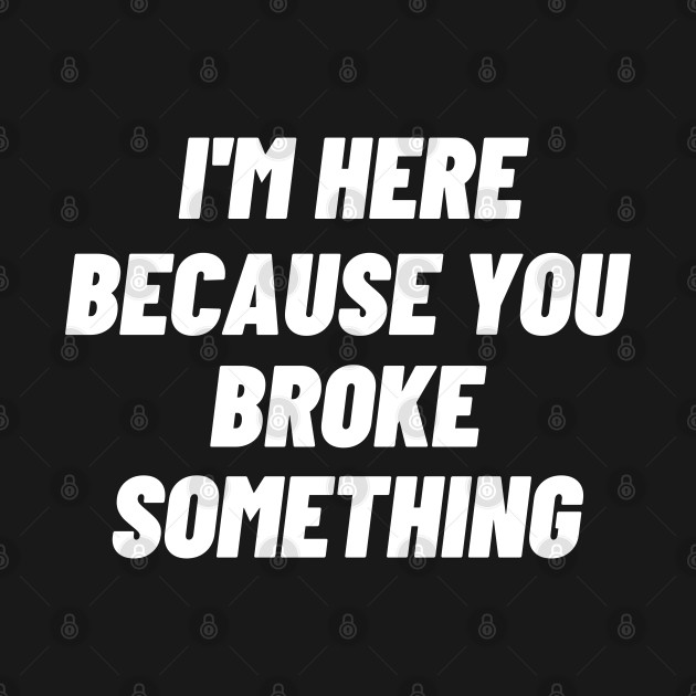 I'm Here Because You Broke Something by oneduystore