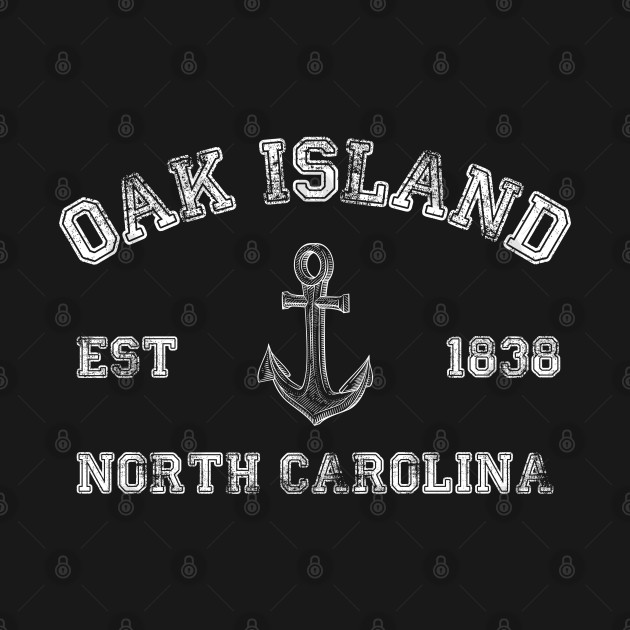 Disover Oak Island, North Carolina Vintage Nautical Anchor Retro - Oak Island - T-Shirt