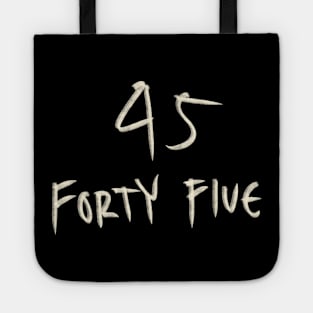 Hand Drawn Letter Number 45 Forty Five Tote