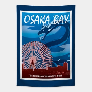 Osaka Bay Travel Poster Tapestry