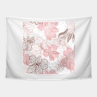 Pink Flowers Pattern Tapestry