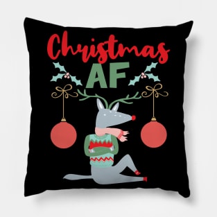 Christmas AF funny hygge hipster Reindeer Christmas Gift Pillow