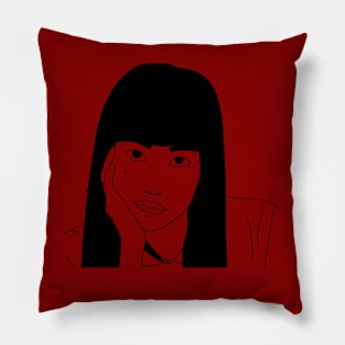 Girl from Nowhere Nanno Line Art Pillow