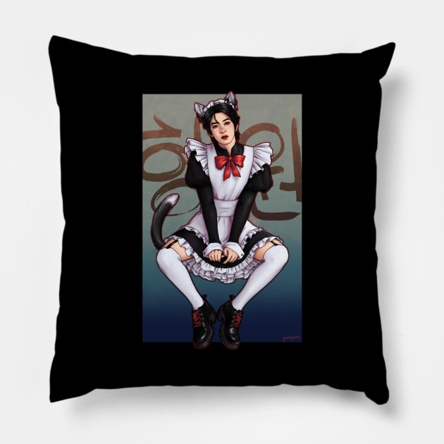 Maid Catboy Pillow by galaxywik