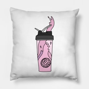 Strawberry Pink Protein Shake Shaker Pillow