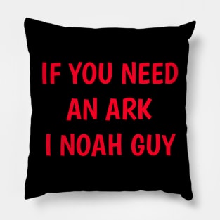 Funny Fishing Noah Ark Boat Christian Pun Text Pillow