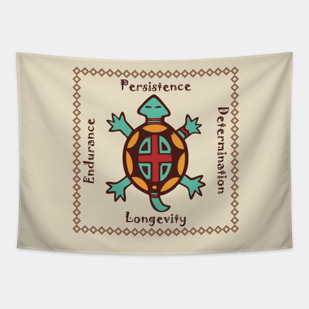 Turtle animal spirit Tapestry by Gaspar Avila