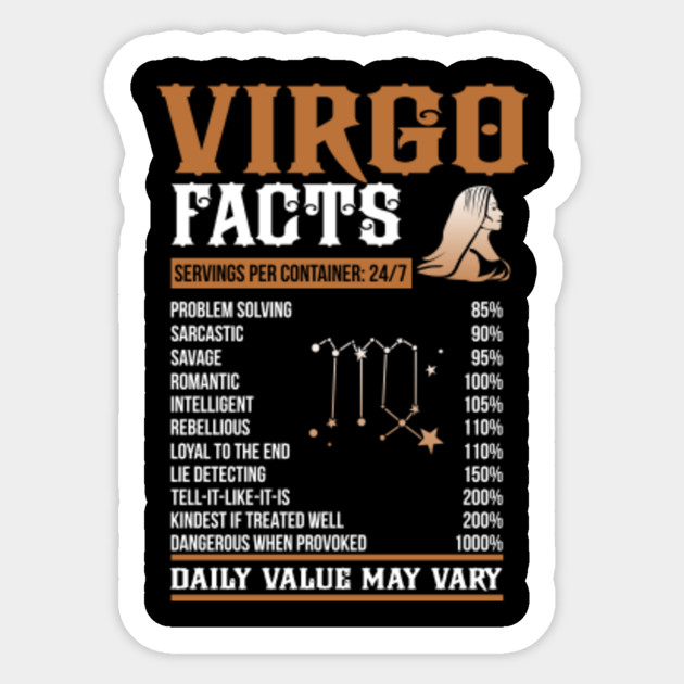 Virgo Facts Zodiac Sign Shirt Birthday Gift Virgo Zodiac Sign Sticker Teepublic