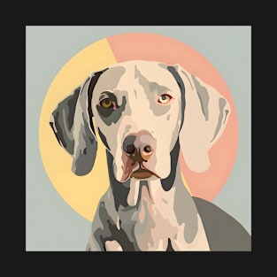 Weimaraner in 70's T-Shirt