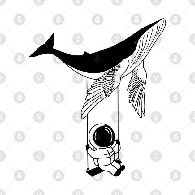 Astronaut and Humpbackwhale by Carries Design 