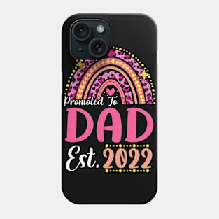 Promoted to Dad Est.2022 Rainbow Papa to Be New Papa Phone Case