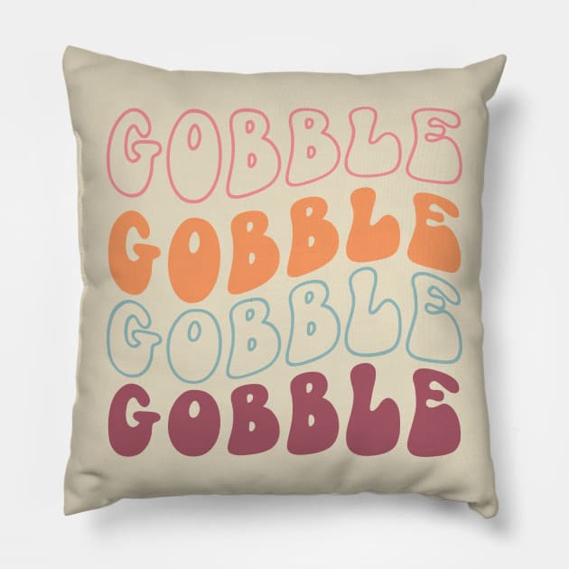 Gobble Gobble Gobble Gobble Pillow by Erin Decker Creative