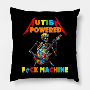 Autism Powered F#Ck Machine Funny Meme Skeleton Autistic Pillow