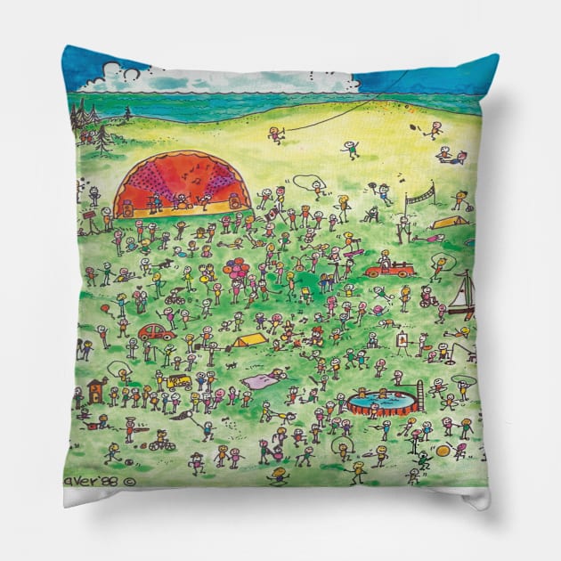 Vancouver Folk Music Festival Pillow by drumweaver