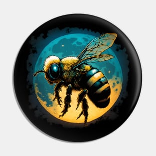 Enchanting Night Journey: A Cool Bee in Search of Nectar Pin