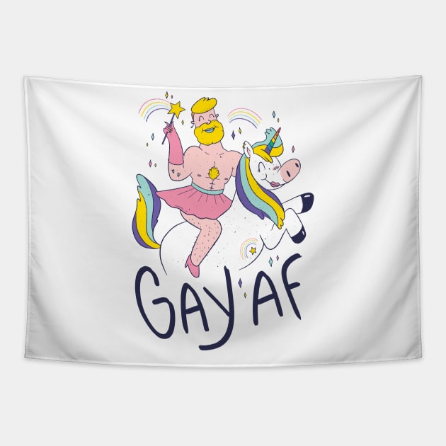 Gay AF Design Tapestry by JFDesign123