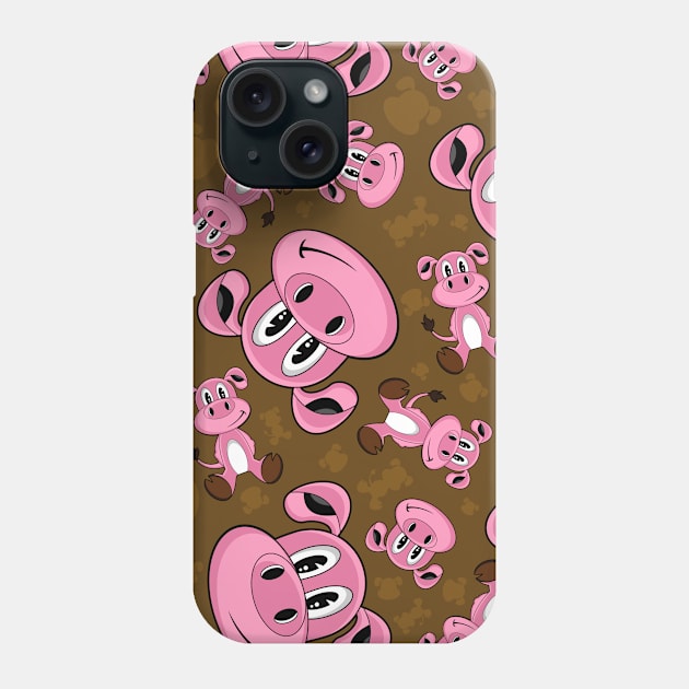 Cute Cartoon Pig Phone Case by markmurphycreative