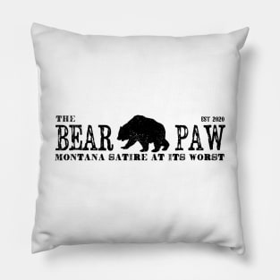 The Bear Paw Headline [Black Design] Pillow