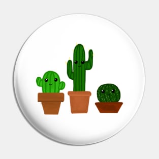 3 Kawaii Cactuses Pin