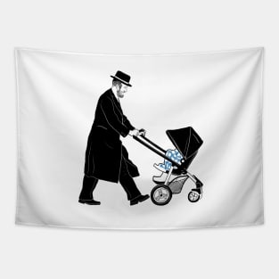 Hasidic jew with the stroller Tapestry