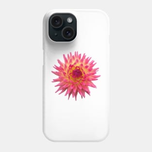 Sangria Dahlia, Hot Pink and Yellow Flower Phone Case