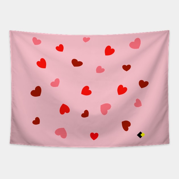 Mini Hearts Mix Tapestry by AddOnDesign